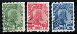 Liechtenstein 1912 Mi. 1-3 Oblitéré 100% Le Prince Jean II - Gebraucht