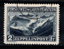 Liechtenstein 1931 Mi. 115 Oblitéré 100% Poste Aérienne Zeppelin, 2 Fr - Posta Aerea