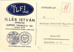 T3 1938 The Ilfi Shoe - Illés István Cipőgyár Reklámja. Budapest, Újpest, Tavasz U. 103. (apró Lyukak / Tiny Pinholes) - Sin Clasificación