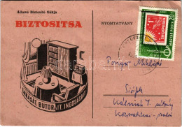 T2/T3 ~1960 Állami Biztosító Fiókja Biztosítsa Lakását, Bútorait, Ingóságait. Hátoldalon Vagyon és Baleset Törlés értesí - Sin Clasificación