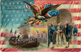 ** T3 Reception Of President Washington At New York. Washington Taking The Oath Of Office As President. Raphael Tuck & S - Sin Clasificación