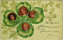 T2/T3 1903 New Year Greeting Art Postcard With Four-leaf Clover. Litho (EK) - Unclassified