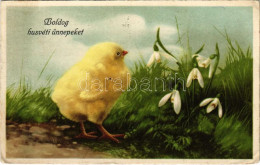 T2/T3 1942 Boldog Húsvéti ünnepeket! / Easter Greeting Art Postcard, Chicken And Flowers. Pittius (EK) - Ohne Zuordnung