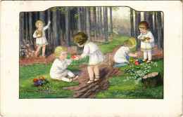 T2/T3 1927 Easter Greeting Art Postcard With Children And Eggs. August Rökl Nr. 1476. S: Pauli Ebner (EK) - Unclassified