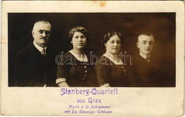 T2/T3 1914 Stanberg-Quartett Aus Graz, Musik A La Schrammel Mit Ia. Gesängs-Einlagen / Osztrák Négyes Zenekar / Austrioa - Non Classificati
