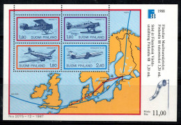 Finlande 1988 Mi. Bl.4 Bloc Feuillet 100% Neuf ** Biplan, Hydravion... - Blocks & Sheetlets