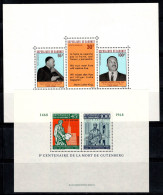 Dahomey 1968 Mi. Bl.13-14 Bloc Feuillet 100% Neuf ** M.Luther King, J.Gutenberg - Altri - Africa