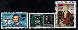 Dahomey 1967 Mi. 313-14,324 Neuf ** 100% Poste Aérienne J.Kennedy,La Madonna,Riccione - Altri - Africa