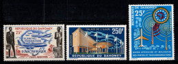 Dahomey 1962-63 Mi. 191,219,221 Neuf ** 100% Poste Aérienne Air Africa,Télécommunications - Altri - Africa