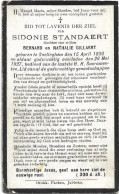 Doodsprentje  *  Standaert Sidonie  (° Snellegem 1886 / + 1927) Dochter Bernard Standaert & Gillaert Nathalie - Religion & Esotérisme