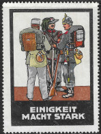 WWI WW1 1914-1918 GERMANY Epoque DELANDRE VIGNETTE TOGETHER STRONGER EINIGKEIT MACHT STARK GERMANY AND ALLIES Rare MNH** - Militaria