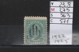 PRIX FIXE Obl 238 YT 273 MC 563 SCO 571 GIB Hayes 1922 1925  Etats Unis 58/08 - Used Stamps