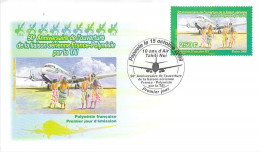 Polynésie Enveloppe FDC /10 Anniversaire Tahiti Nui Et 50 è Anniversaire Liaison France Polynesie Par La TAI/ AVIATION - FDC