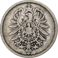 Monnaie, GERMANY - EMPIRE, Wilhelm I, Mark, 1882, Hambourg, TB, Argent, KM:7 - 1 Mark