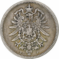 Empire Allemand, Wilhelm I, Mark, 1886, Stuttgart, Argent, TB, KM:7 - 1 Mark