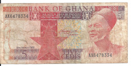 GHANA 5 CEDIS 1982 VG+ P 19 C - Ghana
