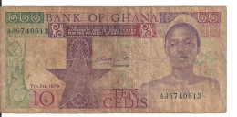GHANA 10 CEDIS 1979 VG+ P 20 A - Ghana