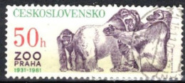 TCHECOSLOVAQUIE - 50e Anniversaire Du Zoo De Prague : Gorilles - Used Stamps