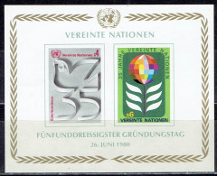 UN Wien - Mi-Nr Block 1 Ungebraucht / MNH ** (A1418) - Unused Stamps