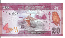 SRI LANKA 20 RUPEES 2015 UNC P 123 D - Sri Lanka