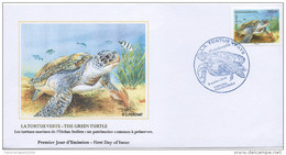 Madagascar Madagaskar FDC La Tortue Verte Green Turtle Schildkröte 2014 Joint Issue Faune Fauna - Madagascar (1960-...)