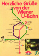 TRANSPORT, SUBWAY, MAP, ROUTE, VIENNA, AUSTRIA, POSTCARD - Métro