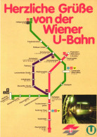 TRANSPORT, SUBWAY, MAP, ROUTE, VIENNA, AUSTRIA, POSTCARD - Metropolitana