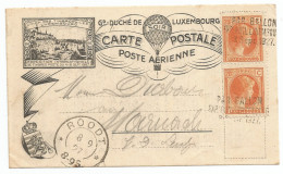 Vol Par Ballon Luxembourg-Roodt 1927 Affranchi Avec Paire Verticale Du N°166 (20c Orange) - Storia Postale