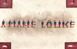 MARIE LOUISE * RARE CPA Illustrateur Peinte à La Main Unique 1906 ! * Pénom Marie Louise Name Soldats Militaires - Prénoms