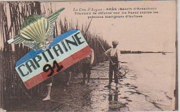 CPA ARES BASSIN D ARCACHON GIRONDE TRAVAUX DE DEFENSE SUR LES PARCS CONTRE LES POISSONS MANGEURS D HUITRES - Arès