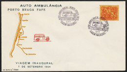 Marcofilia - AUTO-AMBULÂNCIA - PORTO.BRAGA.FAFE -|- Cover - 1954 - Lettres & Documents