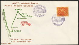 Marcofilia - AUTO-AMBULÂNCIA - PORTO.AVEIRO.COIMBRA -|- Cover - 1954 - Briefe U. Dokumente