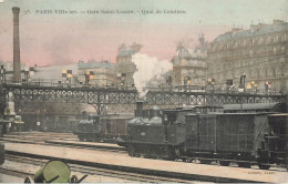 Paris 8ème * Gare St Lazare , Quai De Ceinture * Train Locomotive Machine Ligne Chemin De Fer - Paris (08)