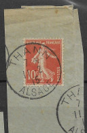 France 1915 THANN Cancel Re-occupied Territory From The Germans In WWI - Sellos De Guerra