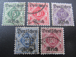 DR Dienst Nr. 52-56, 1920, Satz, Gestempelt, BPP Geprüft - Dienstzegels