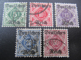 DR Dienst Nr. 52-56, 1920, Satz, Gestempelt, BPP Geprüft - Servizio