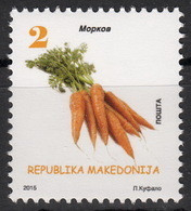 Macedonia 2015 Vegetables Carrots Flora Plants, Definitive Stamp MNH - Vegetables