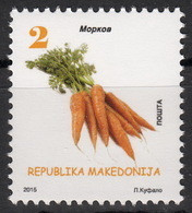 Macedonia 2015 Vegetables Carrots Flora Plants, Definitive Stamp MNH - Vegetazione