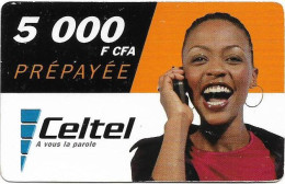 Burkina Faso - Celtel - Lady With Red T-Shirt, Exp.30.07.2003, GSM Refill 5.000FCFA, Used - Burkina Faso