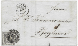 Durlach To Pforzheim 1859 Michel 140 Euros - Storia Postale