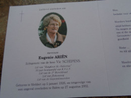 Doodsprentje/Bidprentje  Eugenie ARIËN   Meldert 1926-2002 Balen Ongeval  (Echtg V. Schepens) - Religion & Esotérisme