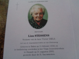 Doodsprentje/Bidprentje   Liza STESSENS    Balen 1918-2002 Hasselt  (Wwe Victor DIELS) - Religion & Esotérisme