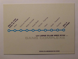 Dessin Genre PLAN LIGNE DE METRO Reliant Les Activités CLUB MED GYM De Kilos En Trop à La Plage - Carte Publicitaire - Métro