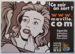 MAQUILLAGE FEMME / Tube De Rouge à Lèvre - Illustration Visage Femme - Carte Publicitaire - Mode