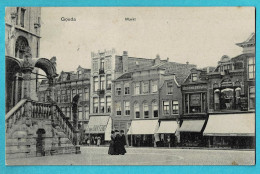 * Gouda (Zuid Holland - Nederland) * (Uitgave M. Kastelein) Markt, Grand'Place, Café, Animée, De Stad Parijs, Old - Gouda