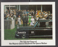 1985 Jamaica Queen Mother Royalty Automobiles  Souvenir Sheet   MNH - Jamaica (1962-...)