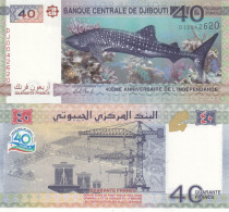 DJIBOUTI 40 FRANCS 2017 COMMEMORATIVE UNC - Dschibuti