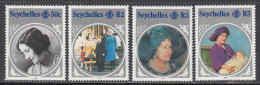 1985 Seychelles  Queen Mother Royalty Complete Set Of 4 MNH - Seychelles (1976-...)