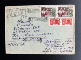 RUSSIA USSR 1961 REGISTERED LETTER LVIV UKRAINE TO KITCHENER CANADA SOVJET UNIE CCCP SOVIET UNION - Cartas & Documentos