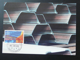 Carte Maximum Card Acier Steel Sidérurgie Luxembourg 2003 - Tarjetas Máxima